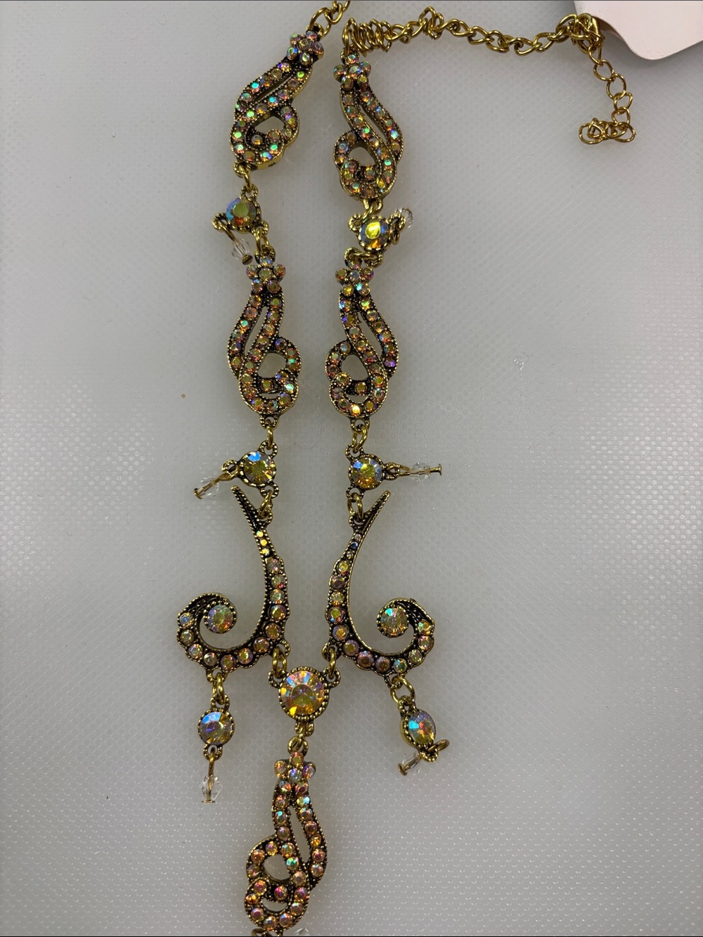 Gold-Tone Aurora Crystal Statement Necklace - Iridescent
